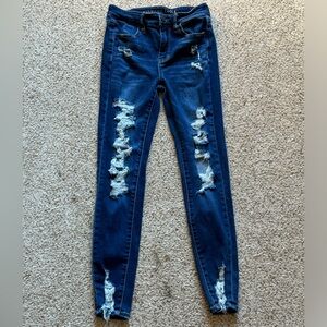 Women’s American Eagle Next Level Stretch distressed Hi rise jegging size 4